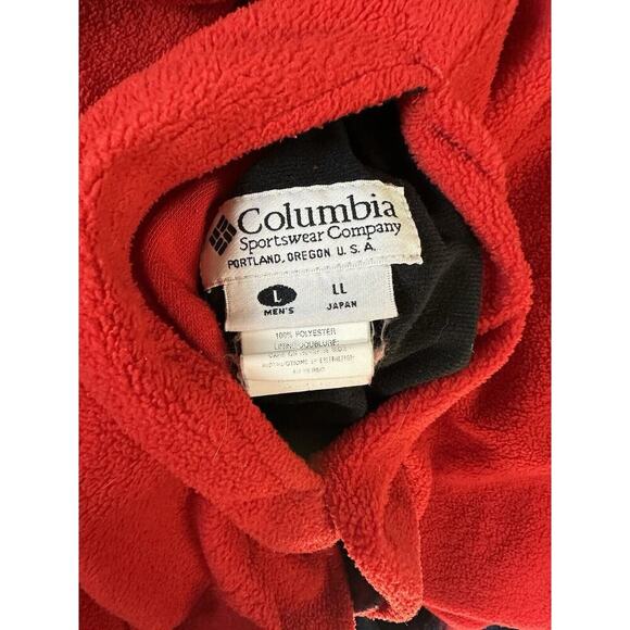 Vintage Columbia REVERSIBLE Pullover- Heavy Made In USA Quarter Zip Red Large - Picture 14 of 16